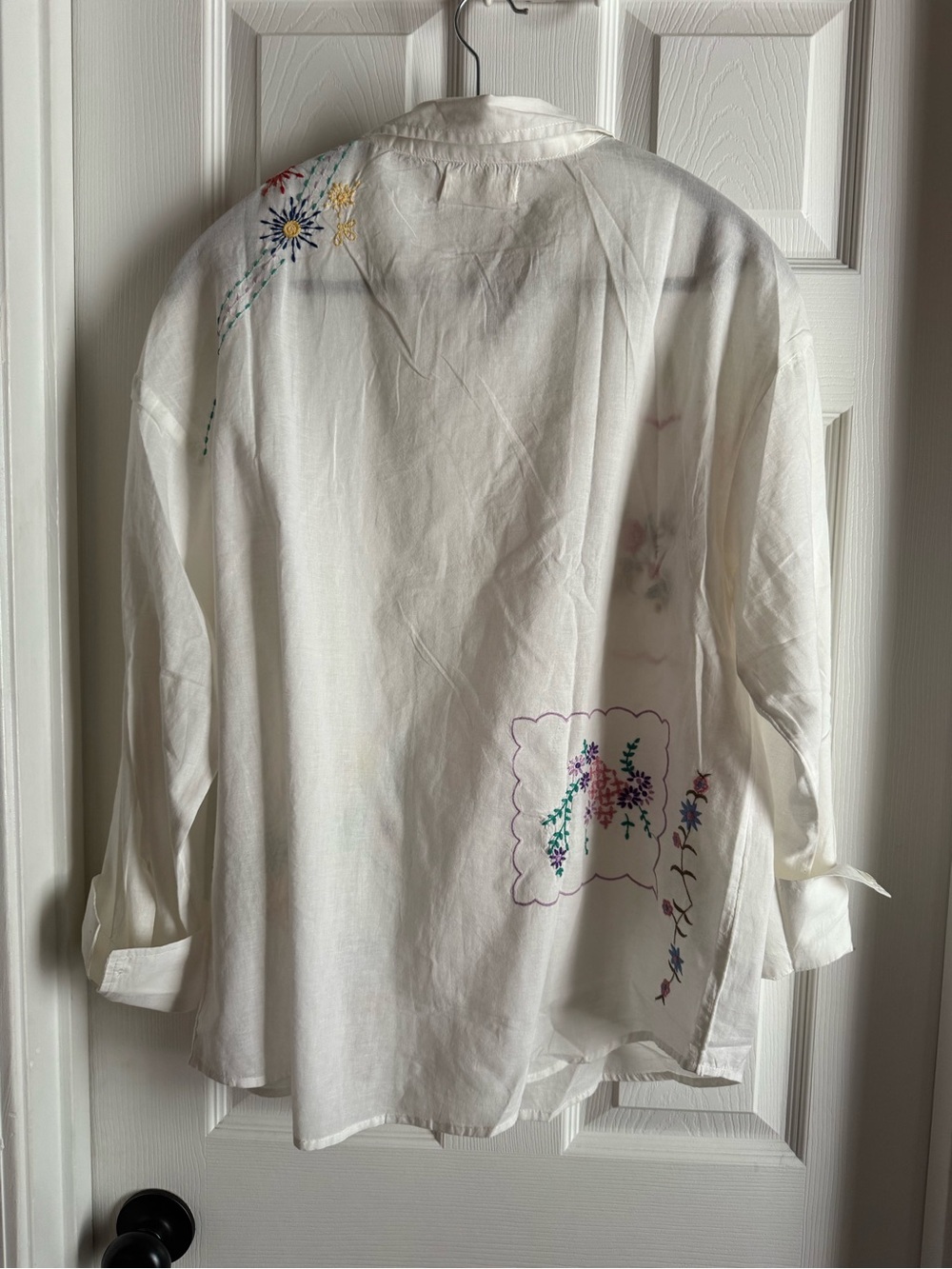 NWT NATURAL LIFE Barcelona Embroidered Cotton Button-Down Shirt - Picture 5 of 9